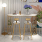 Glam Iron Bar Dining Table Stone Top Oval Indoor Bistro Table with 2-Shelf Fixed Table Clearhalo 'Bar Furniture' 'Bar Tables' 'bar_tables' 'furn' 'furn_bar_tables' 'Furniture' 'furniture_bar_tables' 'Kitchen & Dining Furniture' 1200x1200_dd8662f5-eb8e-4bf6-b5fb-57c54b0024a8