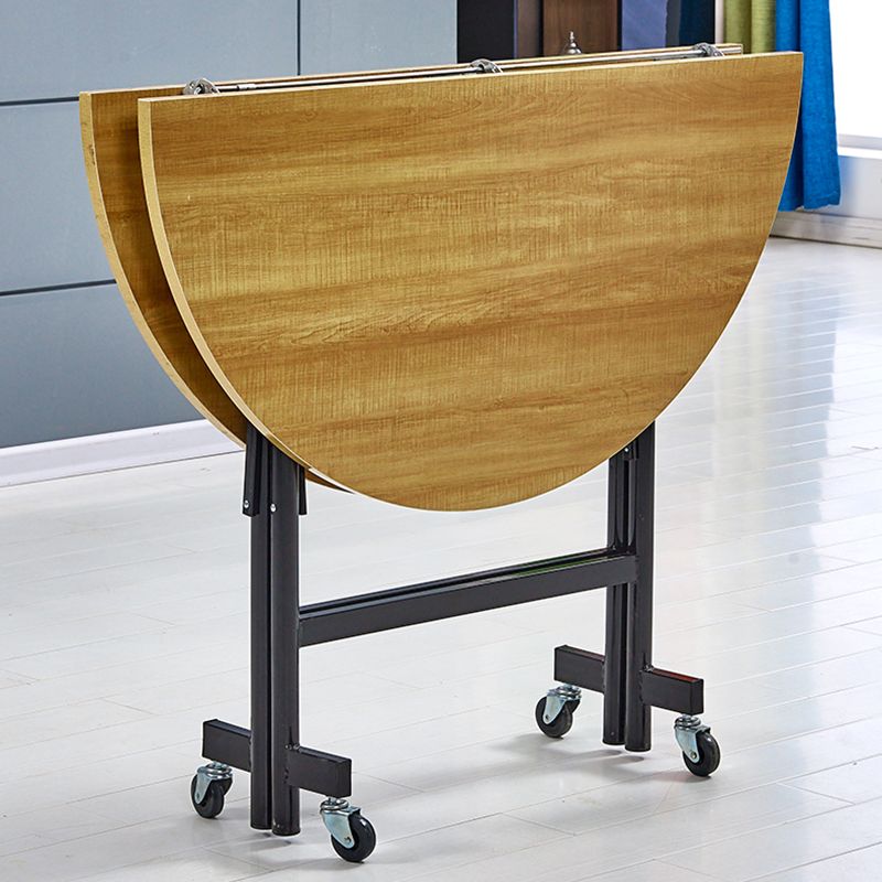 Mid-Century MDF Kitchen Dining Table Round Shape Standard Dining Table with Double Pedestal Base Clearhalo ' dining_table' 'Dining Tables & Seating' 'Dining Tables' 'furn' 'furn_dining_table' 'Furniture' 'furniture_dining_table' 'Kitchen & Dining Furniture' 'kitchen&dining_furn' 'kitchen' 'kitchen_dining_table' 1200x1200_dd868fe1-2075-486f-99be-9f0abecc1999