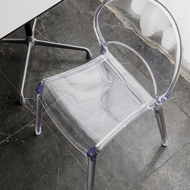 Open Back Dining Side Chair Contemporary Plastic Dining Chair