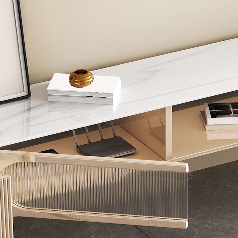 Moderne tv-mediastandaard stenen tv-console voor aan de muur met deuren