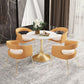 Round Tulip Base Glam Dining Table White Fixed Table of Sintered Stone Clearhalo ' dining_table' 'Dining Tables & Seating' 'Dining Tables' 'furn' 'furn_dining_table' 'Furniture' 'furniture_dining_table' 'Kitchen & Dining Furniture' 'kitchen&dining_furn' 'kitchen' 'kitchen_dining_table' 1200x1200_dd898a33-6d73-4c58-91b5-59ad1fc14206