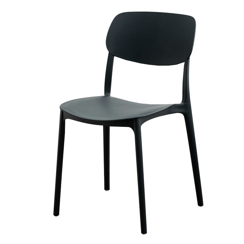 Moderna sala da pranzo in plastica senza braccio sedia da pranzo aperta