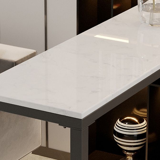 Industrial Black Iron Bar Table Marble Rectangle Top 41.3"H Bistro Table, Only Table Clearhalo 'Bar Furniture' 'Bar Tables' 'bar_tables' 'furn' 'furn_bar_tables' 'Furniture' 'furniture_bar_tables' 'Kitchen & Dining Furniture' 1200x1200_dd8b58ed-0999-4105-a46b-422cc6cb4b38