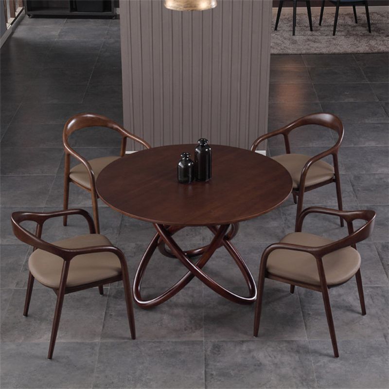 Contemporary Solid Wood Dining Table Round Pedestal Base Dining Table for Home Clearhalo 'Dining Tables & Seating' 'Dining Tables' 'dining_table' 'furn' 'furn_dining_table' 'Furniture' 'Kitchen & Dining Furniture' 1200x1200_dd8b9311-12b1-4a8c-aed8-a46bc7e99e98
