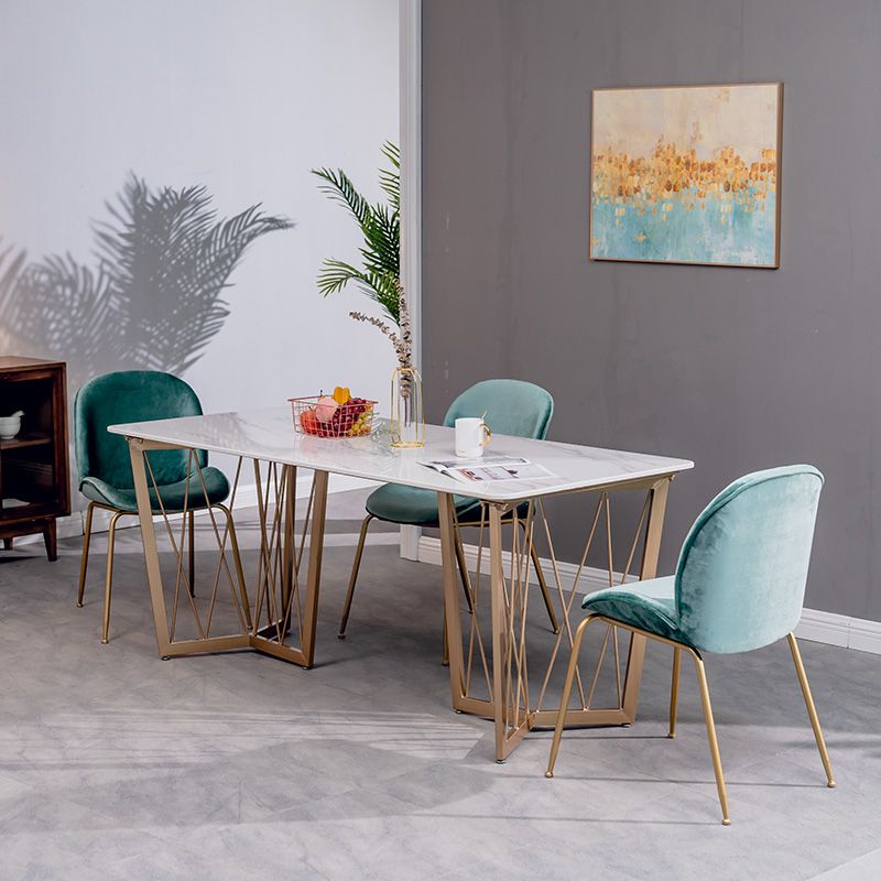 Contemporary Rectangle Dinette Set 1/2/4/5/7 Pieces White Marble Dining Table Set Clearhalo 'Dining Room Sets' 'Dining Tables & Seating' 'dining_room_set' 'furn' 'furn_dining_room_set' 'Furniture' 'Kitchen & Dining Furniture' 1200x1200_dd8d7d4c-035e-4a50-b4d0-d07b445d5c0f