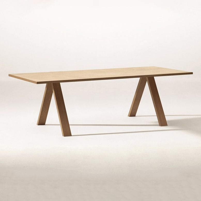 Rectangle Shape 4 Legs Minimalist Dining Table Wood Color Fixed Table of Solid Wood Clearhalo ' dining_table' 'Dining Tables & Seating' 'Dining Tables' 'furn' 'furn_dining_table' 'Furniture' 'furniture_dining_table' 'Kitchen & Dining Furniture' 'kitchen&dining_furn' 'kitchen' 'kitchen_dining_table' 1200x1200_dd8d98b8-d294-4a87-989e-87c29acded54