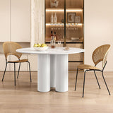 Round Standard Height Dining Table Modern White Wood Dining Site Table Clearhalo 'Dining Tables & Seating' 'Dining Tables' 'dining_table' 'furn' 'furn_dining_table' 'Furniture' 'furniture_dining_table' 'Kitchen & Dining Furniture' 'kitchen' 'kitchen_dining_table' 1200x1200_dd8dc2fa-50fd-4f2e-ba27-2b1afea7772a