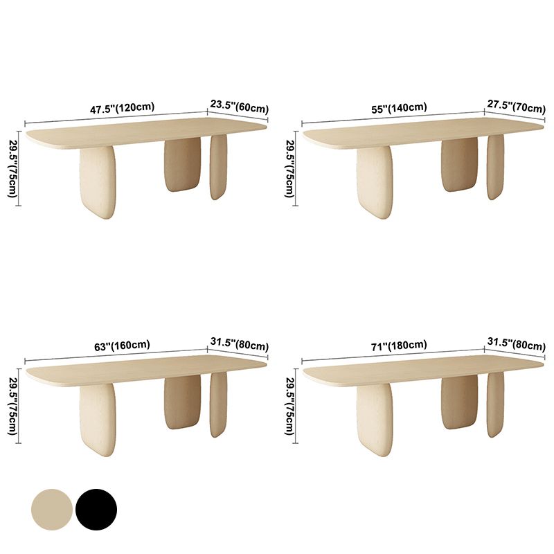 Solid Wood Rectangle Dining Table Modern Contemporary Kitchen Wood Table with 3 Legs Clearhalo ' dining_table' 'Dining Tables & Seating' 'Dining Tables' 'furn' 'furn_dining_table' 'Furniture' 'furniture_dining_table' 'Kitchen & Dining Furniture' 'kitchen&dining_furn' 'kitchen' 'kitchen_dining_table' 1200x1200_dd8e240b-e240-4133-834c-e9ecf5e7dd6e