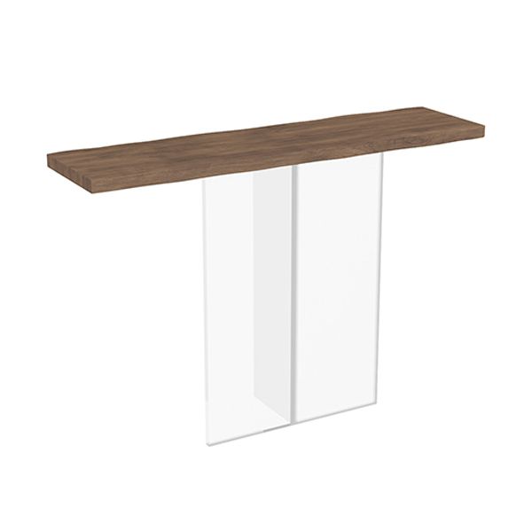 Tabla de consola de madera sólida 31.5 "Mesa de altura rectangular de altura con pierna acrílica