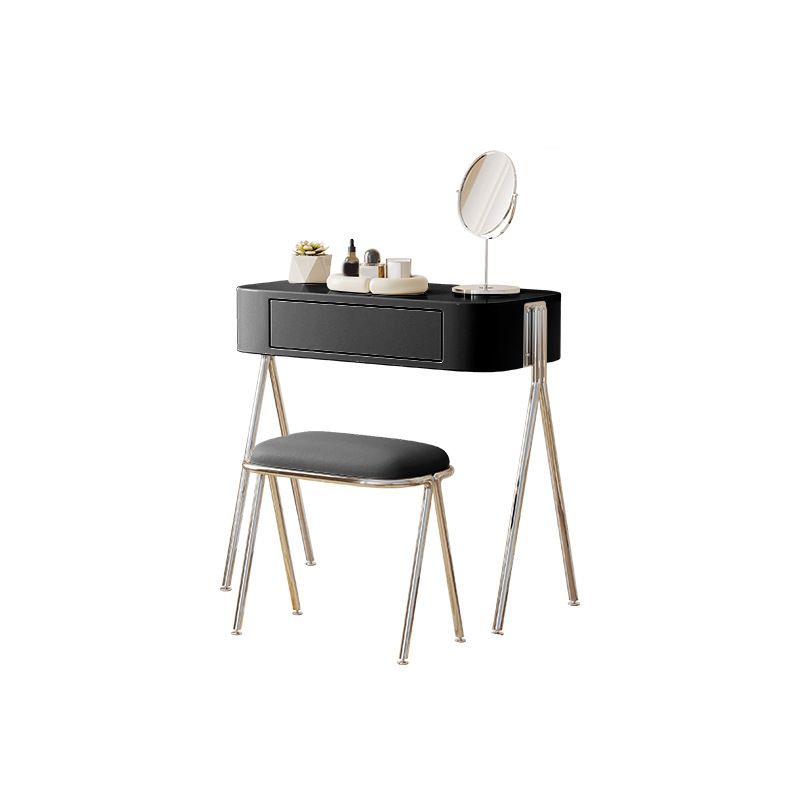 Ontwikkelde houten ijdelheid en ontlasting in zwart/beige kaptafel