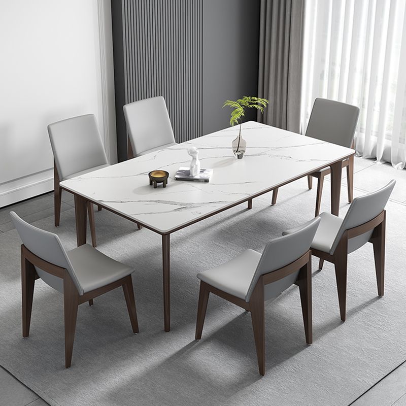 Industriële rechthoekige eettafel van gesinterd steen vast bureau voor thuis