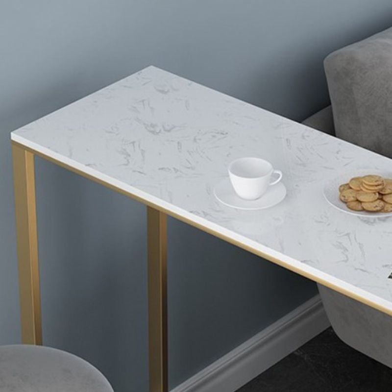 Glam Bar Table Artificial Marble Pub Table with Shelf for Living Room, Only Table Clearhalo 'Bar Furniture' 'Bar Tables' 'bar_tables' 'furn' 'furn_bar_tables' 'Furniture' 'furniture_bar_tables' 'Kitchen & Dining Furniture' 1200x1200_dd8fc6d9-eb86-42a8-93a1-11505b1dc0ec