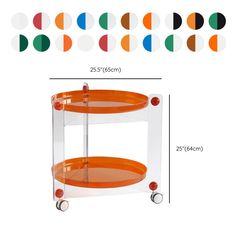 Moderner Acryl -runder Beistelltisch mit Casters Tably Top 2 - Tier End Table Set