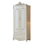French Country Wardrobe White Colour Solid Wood Wardrobe Closet with Drawers