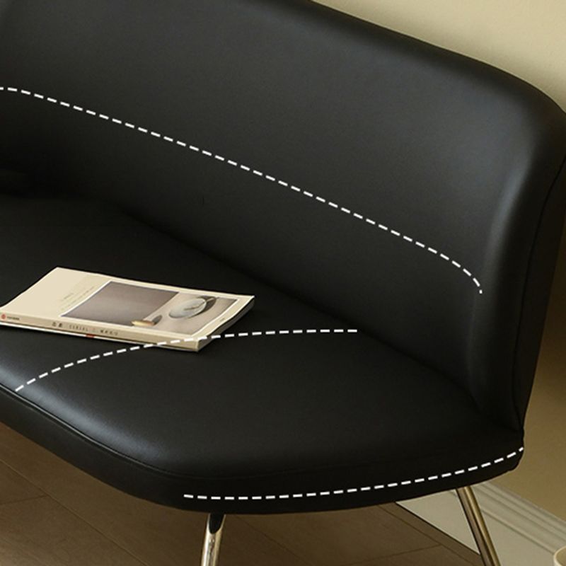 Faux Leather Modern Settee 2-seat Armless Seating in Black/Green Clearhalo 'furn' 'furn_sofas' 'Furniture' 'Living Room Furniture' 'Sofa' 'sofas' 1200x1200_dd92c5cf-4aa9-4d14-b04f-7ab068452344