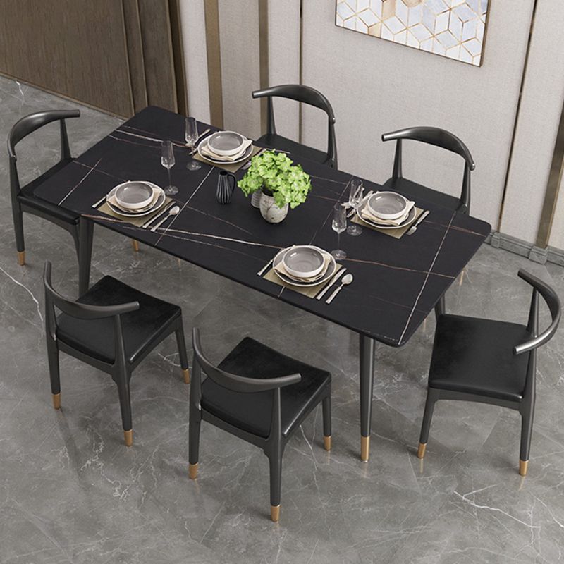 Nordic 1/4/5/7 Pieces Dining Set Sintered Stone Top Table with Leather Chairs Clearhalo 'Dining Room Sets' 'Dining Tables & Seating' 'dining_room_set' 'furn' 'furn_dining_room_set' 'Furniture' 'furniture_dining_room_set' 'Kitchen & Dining Furniture' 'kitchen&dining_furn' 'kitchen' 1200x1200_dd93c5a5-f4f3-4402-a919-8048dd7b90b3