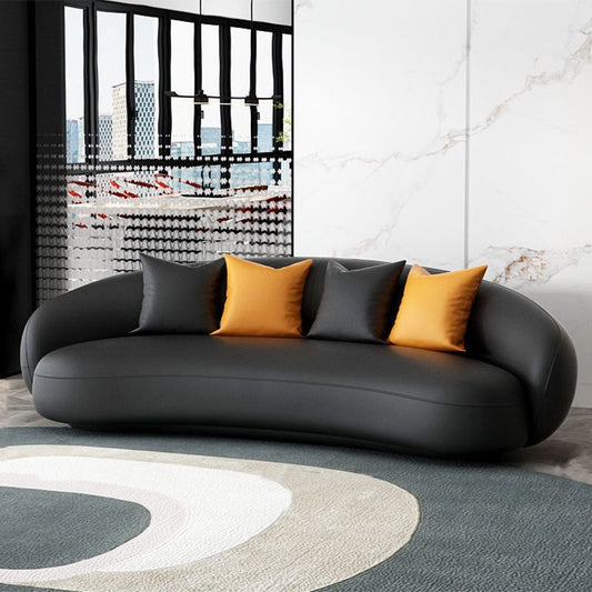Zeitgenössisches gebogenes Sofa für Wohnung mit Smoking -Arm -Sofa 35,43 "breit