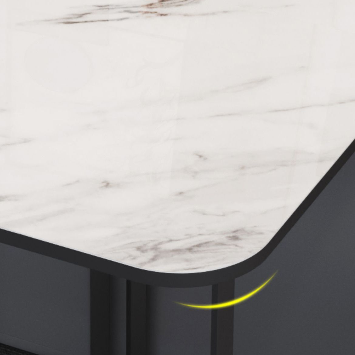 Modern Style Rectangle Dining Table Sintered Stone Drop-Leaf Dining Table with Black Frame Clearhalo ' dining_table' 'Dining Tables & Seating' 'Dining Tables' 'furn' 'furn_dining_table' 'Furniture' 'furniture_dining_table' 'Kitchen & Dining Furniture' 'kitchen&dining_furn' 'kitchen' 'kitchen_dining_table' 1200x1200_dd946452-c875-481d-8a4a-705da50797e2