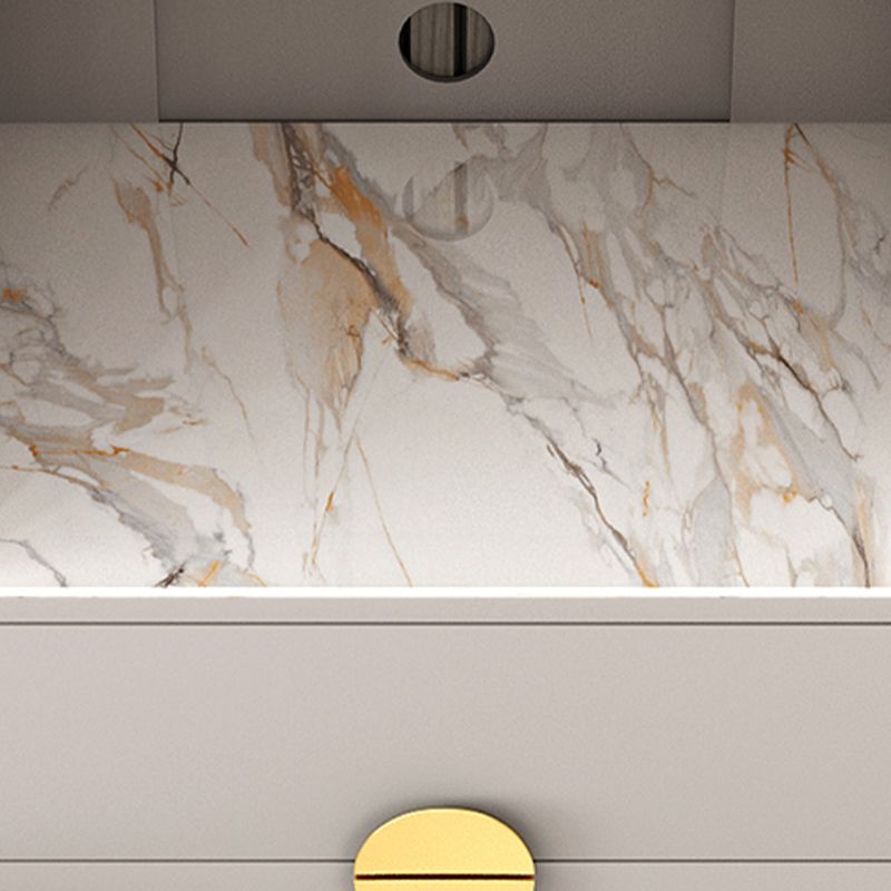 Server di pranzo in pietra sinterizzato Credenza a 2 cassetti con porta di vetro