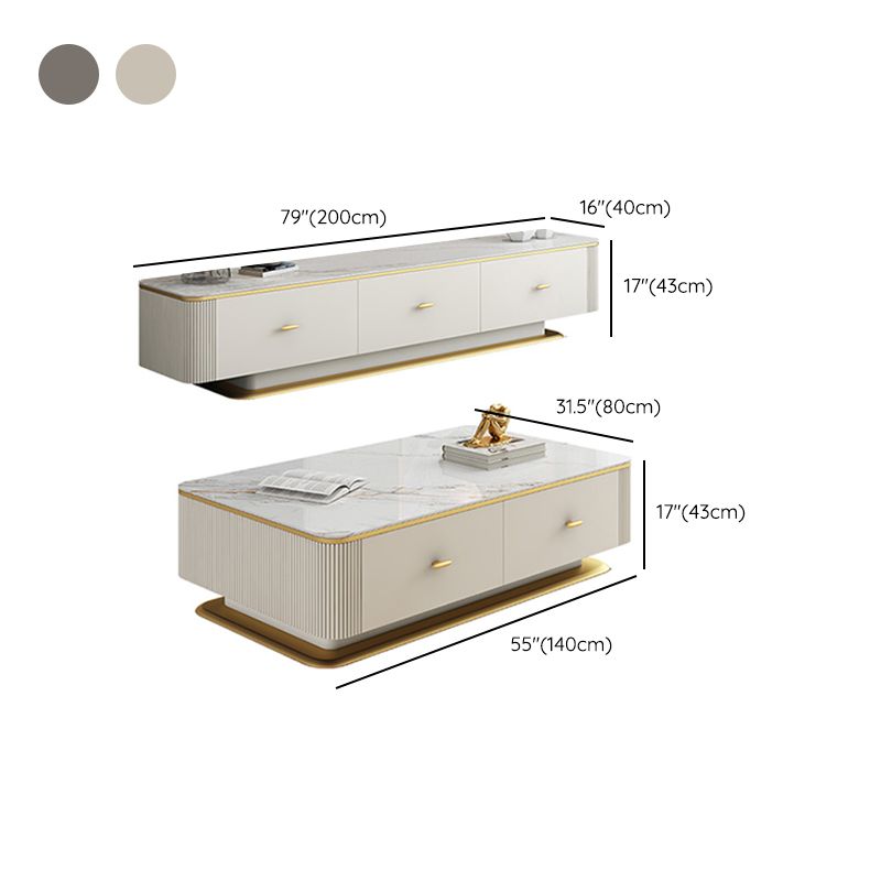 Caffè in ardesia o tavolo finale con cassetti di stoccaggio blocco contemporaneo