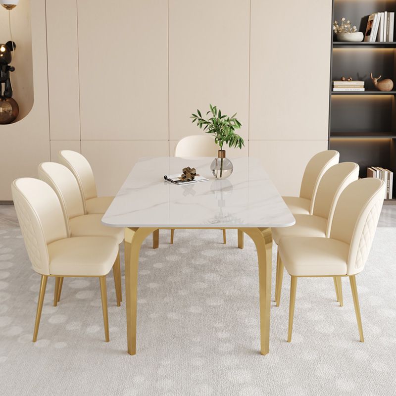 Glam Faux Leather Dining Chair Upholstered Armless Dining Chairs for Restaurant Use Clearhalo 'Dining Chairs' 'Dining Tables & Seating' 'dining_chair' 'furn' 'furn_dining_chair' 'Furniture' 'Kitchen & Dining Furniture' 1200x1200_dd95a6b8-196e-4be1-98b5-5ef856e47efa