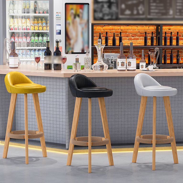 Scandinavian Upholstered Footrest Barstool Matte Finish Wood Bristol Stool Clearhalo 'Bar Furniture' 'Bar Stools' 'bar_stools' 'furn' 'furn_bar_stools' 'Furniture' 'furniture_bar_stools' 'Kitchen & Dining Furniture' 1200x1200_dd965445-6762-4dda-b16c-f6a690fe206d