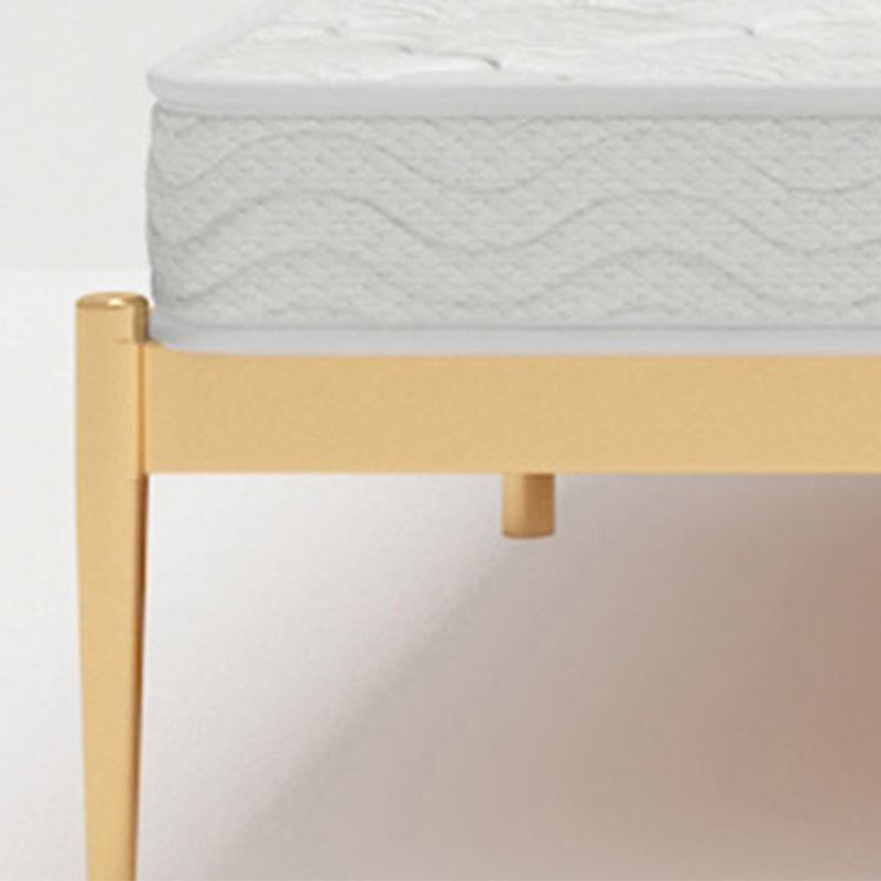 Metal Glam Slat Bed Solid Color Bed Frame with Spindle Headboard