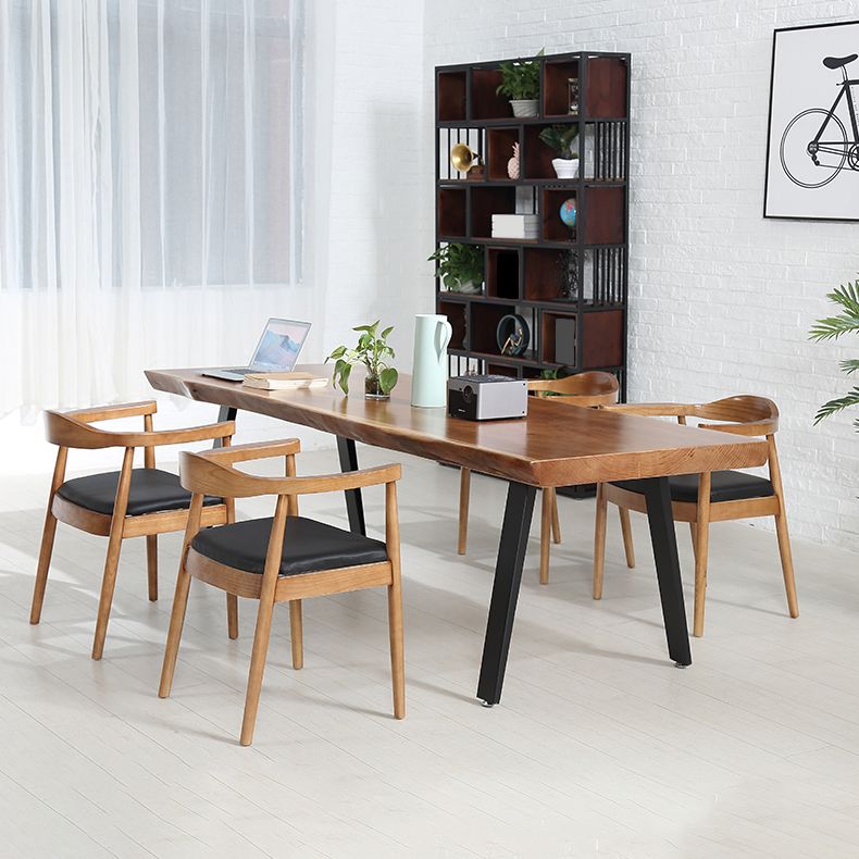 Industrial 1/2/5/7/9 Pieces Dining Set Solid Wood Dining Table with Chairs Clearhalo 'Dining Room Sets' 'Dining Tables & Seating' 'dining_room_set' 'furn' 'furn_dining_room_set' 'Furniture' 'furniture_dining_room_set' 'Kitchen & Dining Furniture' 'kitchen&dining_furn' 'kitchen' 1200x1200_dd96ed3d-3c00-4a53-8b5e-4d0ce091b0c5