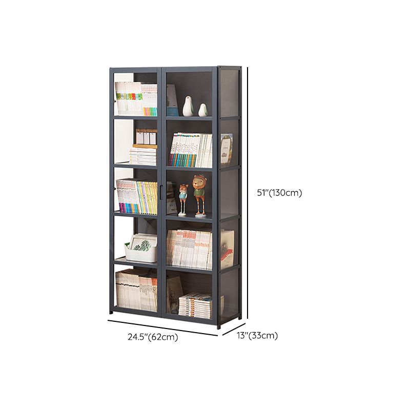 Modern Lacquered Accent Cabinet, Gray Rectangle Cabinet with Shelves