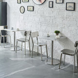 Industrial Dining Room Table Stainless Steel Table with Pedestal Table Clearhalo ' dining_table' 'Dining Tables & Seating' 'Dining Tables' 'furn' 'furn_dining_table' 'Furniture' 'furniture_dining_table' 'Kitchen & Dining Furniture' 'kitchen&dining_furn' 'kitchen' 'kitchen_dining_table' 1200x1200_dd97f161-8e89-4d48-a159-59a52470bdce