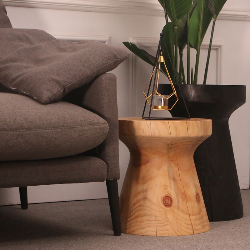 Scandinavian Round Solid Wood Top Side Table Pedestal End Table,16.5-inch Clearhalo 'Coffee & Accent Tables' 'End & Side Tables' 'end_side_tables' 'furn' 'furn_end_side_tables' 'Furniture' 'Living Room Furniture' 1200x1200_dd987284-4ed5-46a6-aae9-d349ba18f81b