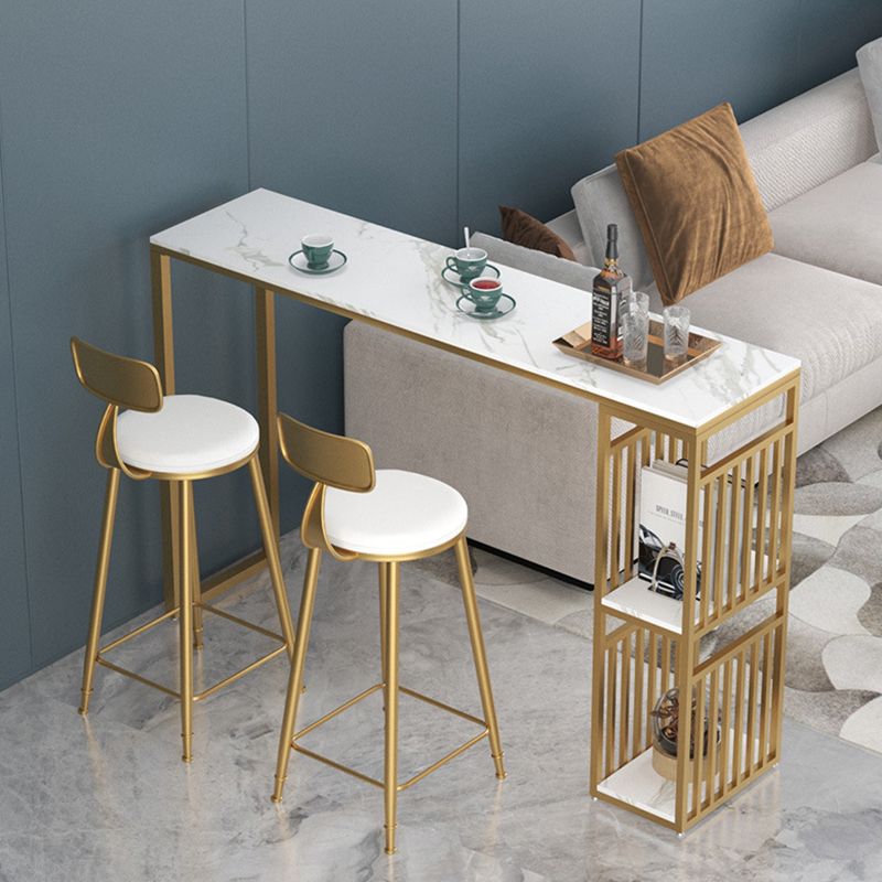 Table du compteur de hauteur de hauteur de barre d'intérieur Rectangle moderne Table de pub en marbre