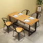 Industrial Dining Set 1/5 Pcs Solid Wood Top Dining Table and Armless Chairs Clearhalo 'Dining Room Sets' 'Dining Tables & Seating' 'dining_room_set' 'furn' 'furn_dining_room_set' 'Furniture' 'Kitchen & Dining Furniture' 1200x1200_dd9a0625-eadb-4e6f-b60a-969c482edb55