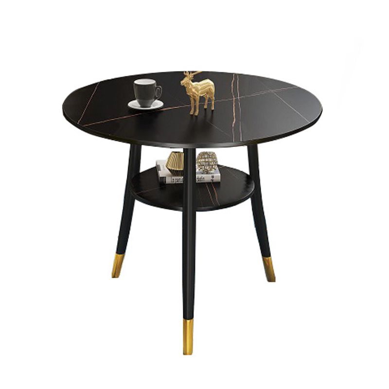 Traditional Luxury Dining Table Round Sintered Stone Table with Black Frame Clearhalo ' dining_table' 'Dining Tables & Seating' 'Dining Tables' 'furn' 'furn_dining_table' 'Furniture' 'furniture_dining_table' 'Kitchen & Dining Furniture' 'kitchen&dining_furn' 'kitchen' 'kitchen_dining_table' 1200x1200_dd9a1c52-0afc-43ee-a3aa-b7418ac5e14d