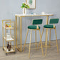 Glam Iron Bar Dining Table with White Stone Top Indoor Bistro Table Fixed Table Clearhalo 'Bar Furniture' 'Bar Tables' 'bar_tables' 'furn' 'furn_bar_tables' 'Furniture' 'furniture_bar_tables' 'Kitchen & Dining Furniture' 1200x1200_dd9a3bd9-fd5c-4344-b3cc-9bf82ea65693