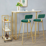 Glam Iron Bar Dining Table with White Stone Top Indoor Bistro Table Fixed Table Clearhalo 'Bar Furniture' 'Bar Tables' 'bar_tables' 'furn' 'furn_bar_tables' 'Furniture' 'furniture_bar_tables' 'Kitchen & Dining Furniture' 1200x1200_dd9a3bd9-fd5c-4344-b3cc-9bf82ea65693