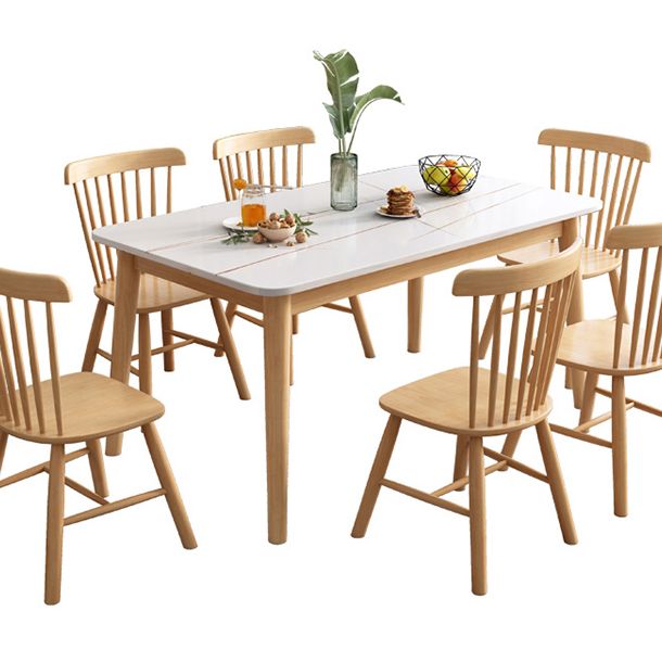 Rubberwood Solid Wood Dining Table Simplicity Dining Table with 4 Legs Clearhalo ' dining_table' 'Dining Tables & Seating' 'Dining Tables' 'Furniture' 'furniture_dining_table' 'Kitchen & Dining Furniture' 'kitchen&dining_furn' 'kitchen' 'kitchen_dining_table' 1200x1200_dd9a6ee1-e7e8-4a81-84e4-526b38eb9937