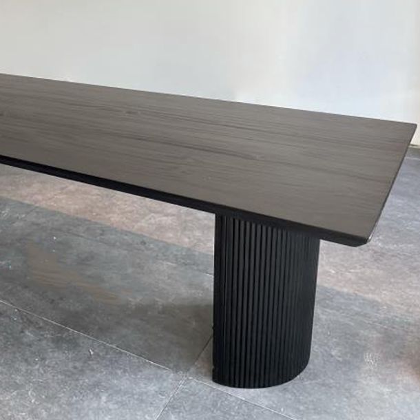 Rectangle Double Pedestal Modern Table Black Fixed Table of Pinewood Solid Wood Clearhalo ' dining_table' 'Dining Tables & Seating' 'Dining Tables' 'furn' 'furn_dining_table' 'Furniture' 'furniture_dining_table' 'Kitchen & Dining Furniture' 'kitchen&dining_furn' 'kitchen' 'kitchen_dining_table' 1200x1200_dd9d2fdc-7beb-4cd7-9820-93199b0a7cd1