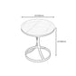 21.6"H Single Leg Metal Base Solid Color Slate Round Coffee Table