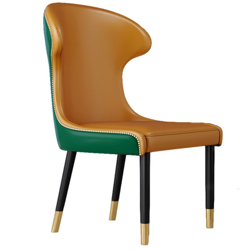 Scandinavian Style Wingback Side Chair Leather Dining Armless Chairs for Home Use Clearhalo ' kitchen&dining_furn' 'Dining Chairs' 'Dining Tables & Seating' 'dining_chair' 'furn' 'furn_dining_chair' 'Furniture' 'furniture_dining_chair' 'Kitchen & Dining Furniture' 'kitchen' 1200x1200_dd9d87c8-df92-4c05-9953-f96656942c93