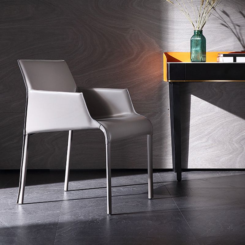 Modern Design Leather Chair Kitchen Solid Back Single Dining Arm Chair Clearhalo ' kitchen&dining_furn' 'Dining Chairs' 'Dining Tables & Seating' 'dining_chair' 'furn' 'furn_dining_chair' 'Furniture' 'furniture_dining_chair' 'Kitchen & Dining Furniture' 'kitchen' 1200x1200_dd9fa5fd-878e-47af-9659-9f5eead8dc57