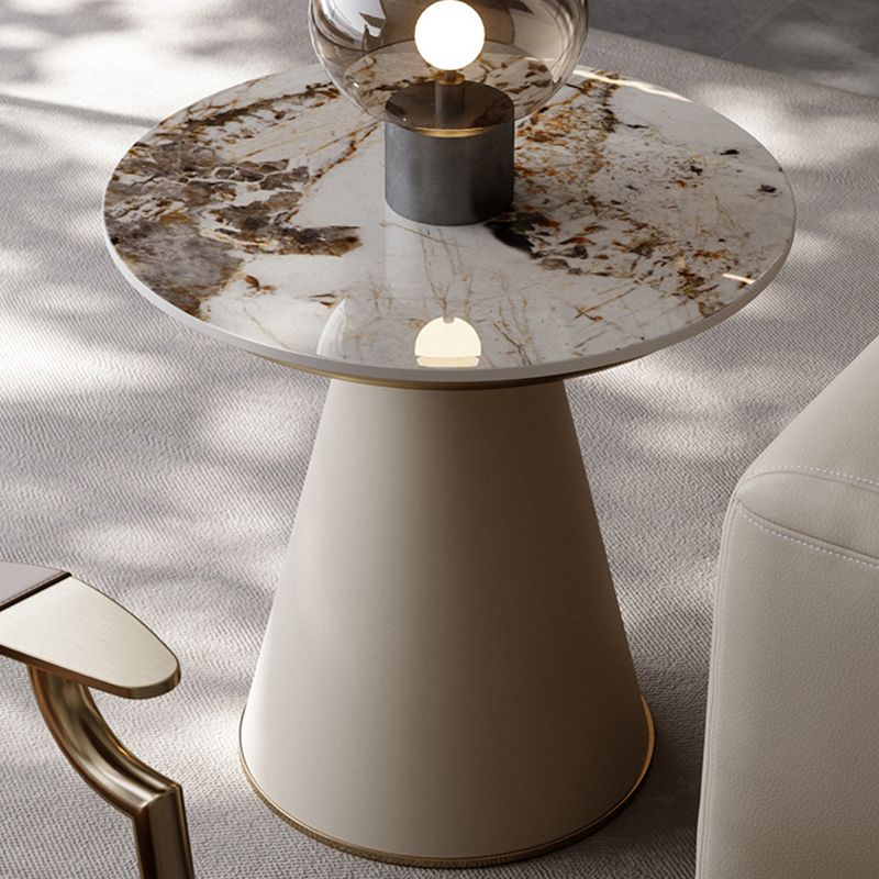 Glam Side Table with Round Stone Top Accent Side Table with Metal Base Clearhalo 'Coffee & Accent Tables' 'End & Side Tables' 'end_side_tables' 'furn' 'furn_end_side_tables' 'Furniture' 'Living Room Furniture' 1200x1200_dda339e5-f91d-4242-8509-1c8a821c92bc
