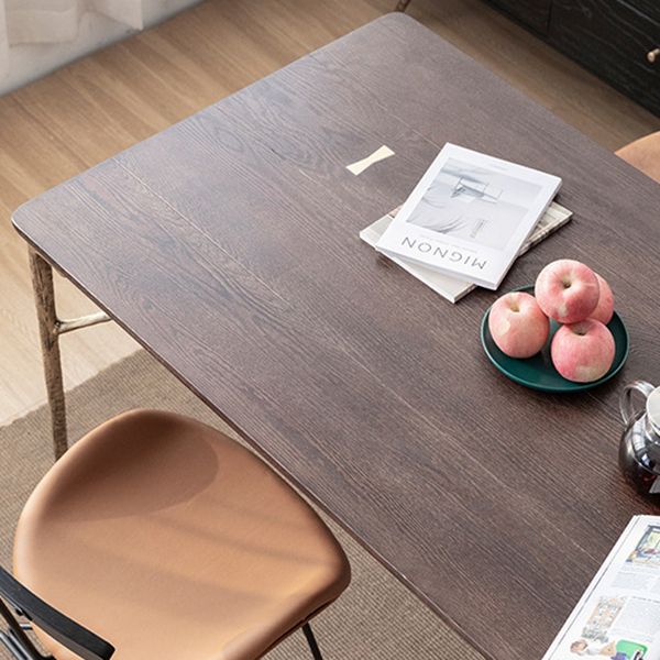Traditional Luxury Dining Table Rectangle Solid Wood Dining Table with Metal Base Clearhalo 'Dining Tables & Seating' 'Dining Tables' 'dining_table' 'furn' 'furn_dining_table' 'Furniture' 'furniture_dining_table' 'Kitchen & Dining Furniture' 'kitchen' 'kitchen_dining_table' 1200x1200_dda3c9ab-4488-4923-a8ae-3dbef21eb6b6