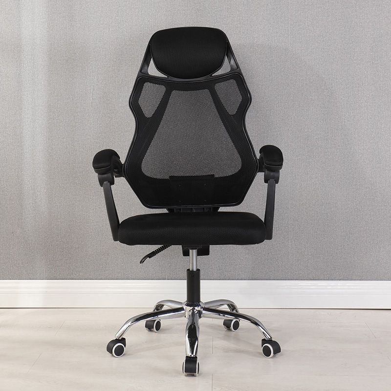 22" breiter moderner Bürostuhl, schwarz gepolsterter Schreibtischstuhl