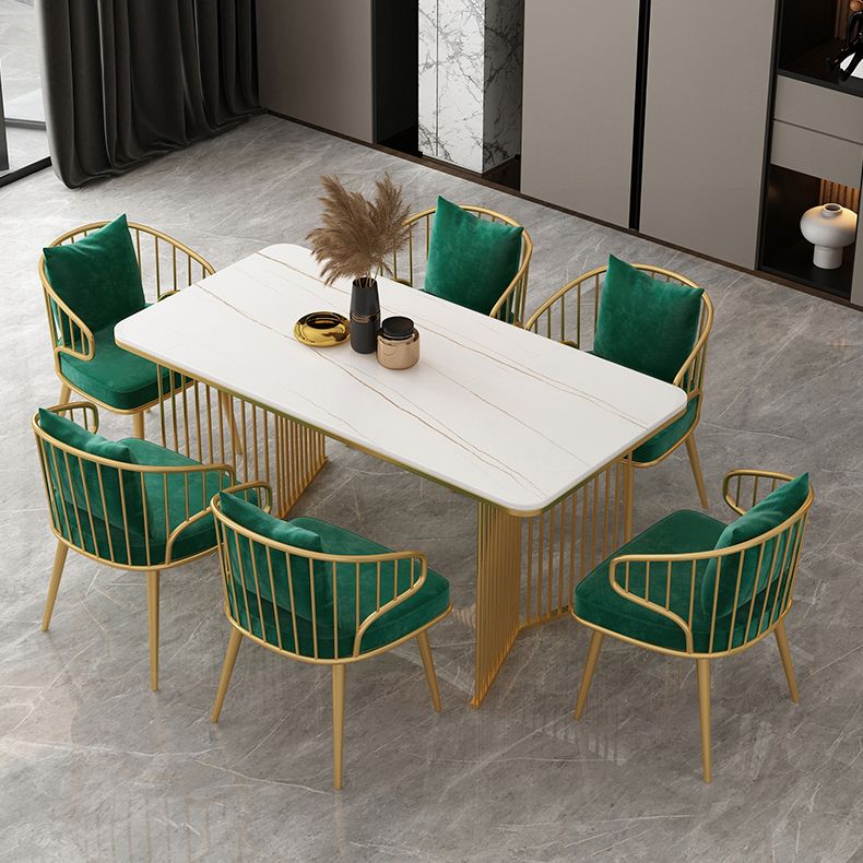 Scandinavian Sintered Stone Dining Room Furniture with Double Pedestal Table Dining Table Sets Clearhalo 'Dining Room Sets' 'Dining Tables & Seating' 'dining_room_set' 'furn' 'furn_dining_room_set' 'Furniture' 'furniture_dining_room_set' 'Kitchen & Dining Furniture' 'kitchen&dining_furn' 'kitchen' 1200x1200_dda59939-48f5-472b-af1c-0a404542b462
