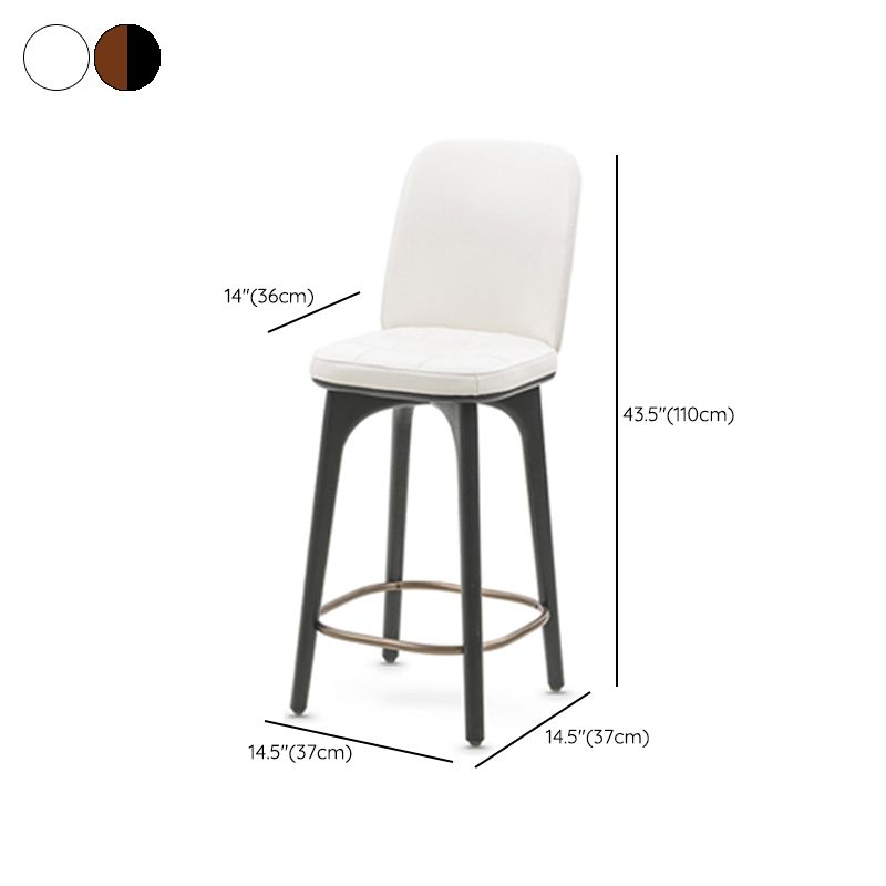 Modern Style Bar Stool Leather Backrest Bar Stools with Wooden Base Clearhalo 'Bar Furniture' 'Bar Stools' 'bar_stools' 'furn' 'furn_bar_stools' 'Furniture' 'Kitchen & Dining Furniture' 1200x1200_dda9a1f3-5e63-4edd-b343-07702456686c