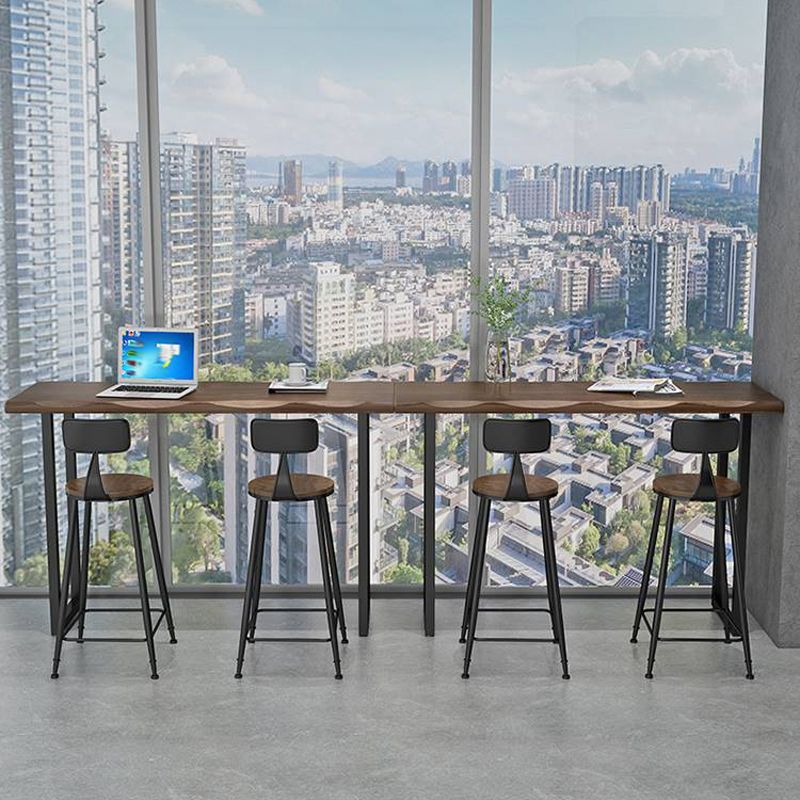 Set tavolo da bar moderno da 1/3 pezzi Tavolo da bancone rettangolare in legno di pino con sgabelli per balcone