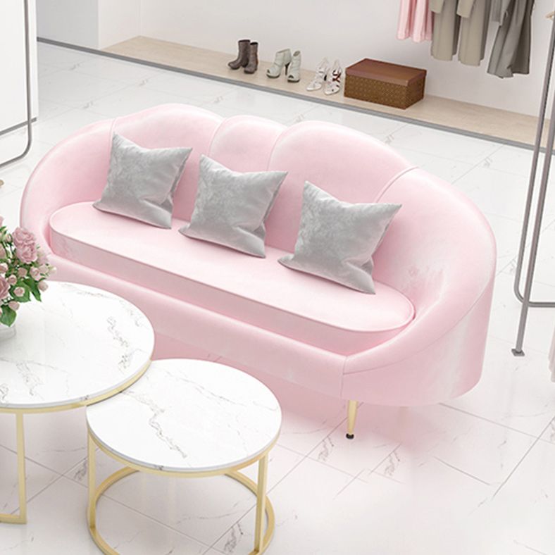 Sofá de terciopelo contemporáneo con brazo inclinado y espalda apretada para apartamento