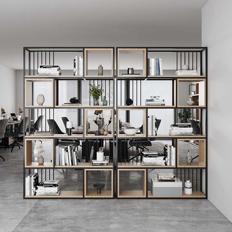 Modern Living Room Etagere Bookshelf Metal Frame Solid Wood Shelf Bookcase Clearhalo 'Bookcases' 'furn' 'furn_bookcases' 'Furniture' 'furniture_bookcases' 'Office Furniture' 1200x1200_ddacd4d4-e039-4218-b6a0-95635da2a34b