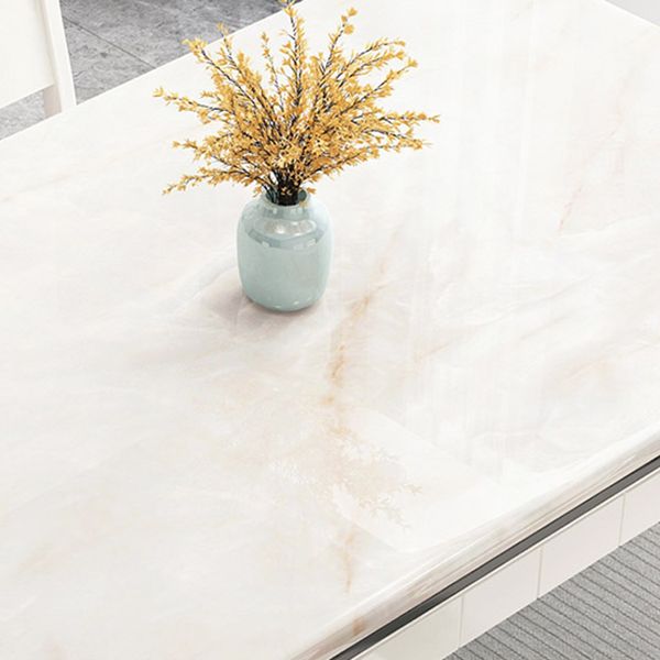 Mid-Century Home Marble Dining Table Rectangle Shape Table with 4 Legs Base Clearhalo ' dining_table' 'Dining Tables & Seating' 'Dining Tables' 'furn' 'furn_dining_table' 'Furniture' 'furniture_dining_table' 'Kitchen & Dining Furniture' 'kitchen&dining_furn' 'kitchen' 'kitchen_dining_table' 1200x1200_ddacf64e-647d-4e82-a23e-672f526a4ca4